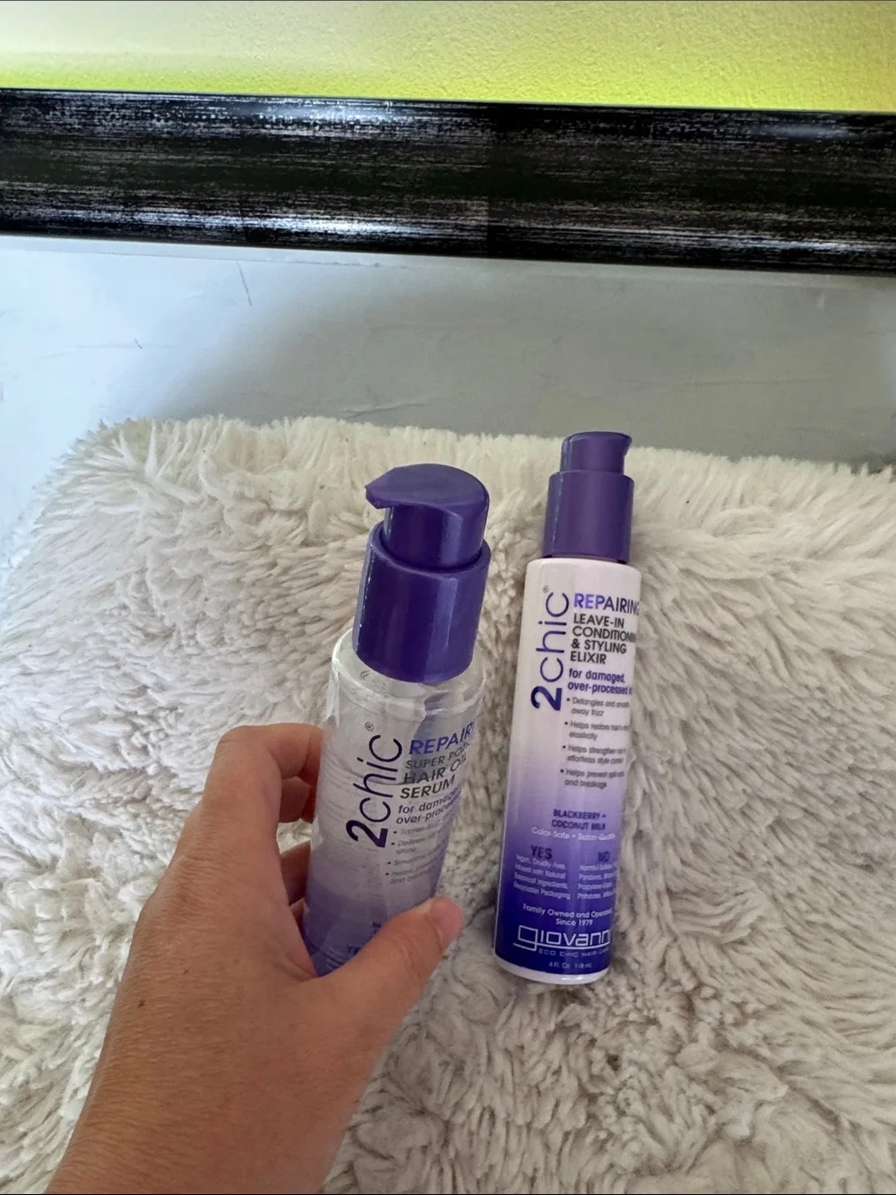 2chic Repairing Leave-In Conditioner & Hair Oil Duo - Purple